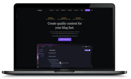 Topyc website displayed on a Macbook