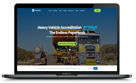 Trackify website displayed on a Macbook