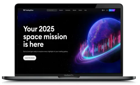 TradingView website displayed on a Macbook