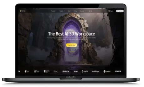 Tripo Studio website displayed on a Macbook