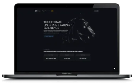 Trojan website displayed on a Macbook