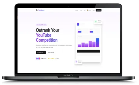 TubeWizard website displayed on a Macbook