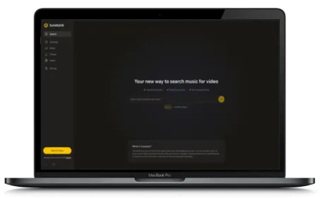 Tunetank website displayed on a Macbook
