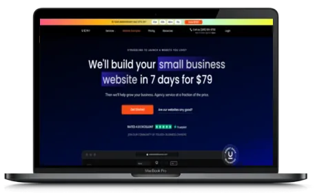 Ueni website displayed on a Macbook