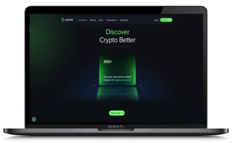 Uphold website displayed on a Macbook
