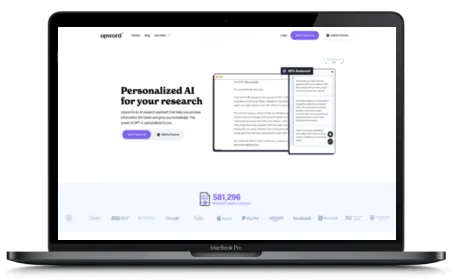 Upword website displayed on a Macbook