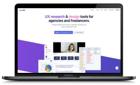 Userbit website displayed on a Macbook