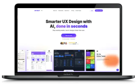 UX Pilot website displayed on a Macbook