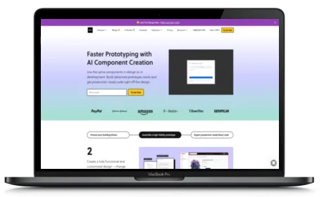 UXPin website displayed on a Macbook