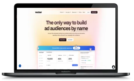 Vector website displayed on a Macbook