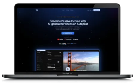 VidAI website displayed on a Macbook