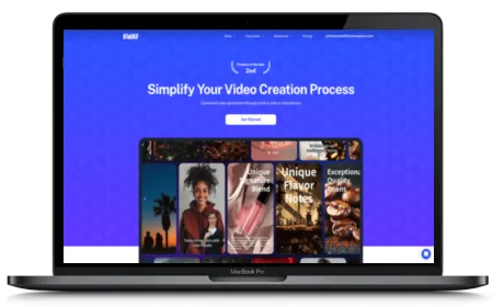 VidAU website displayed on a Macbook