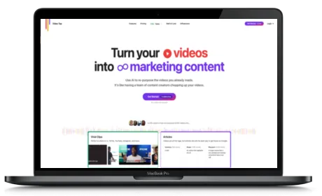 Video Tap website displayed on a Macbook
