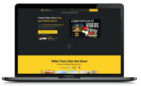 Video Tours website displayed on a Macbook