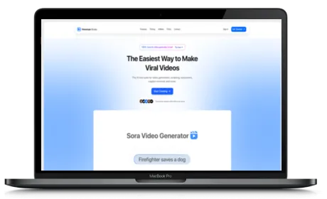 Viewmax website displayed on a Macbook