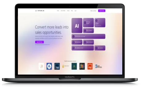 Virtuans website displayed on a Macbook