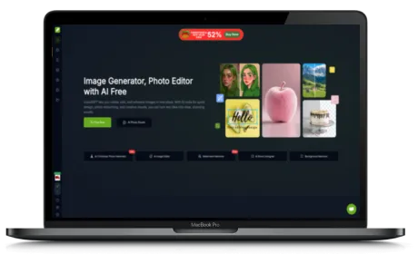 VisualGPT website displayed on a Macbook