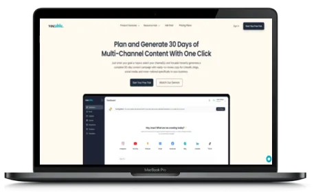 Vocable AI website displayed on a Macbook