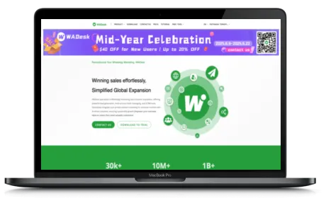 WADesk website displayed on a Macbook