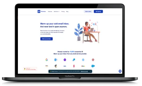 Warmbox website displayed on a Macbook