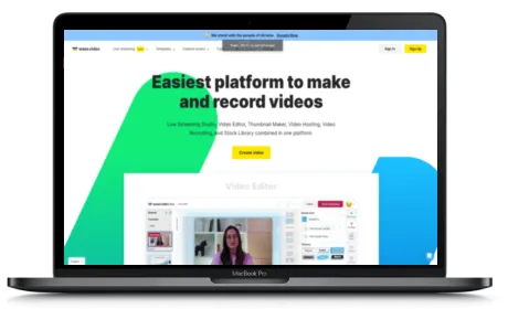 Wave.Video website displayed on a Macbook
