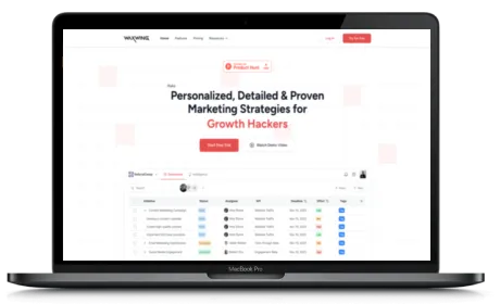 WaxWing AI website displayed on a Macbook