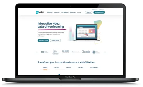 WeVideo website displayed on a Macbook