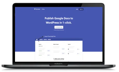 Wordable website displayed on a Macbook