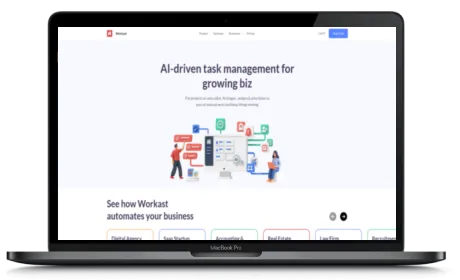 Workast website displayed on a Macbook