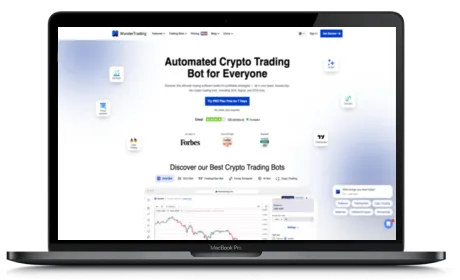 WunderTrading website displayed on a Macbook