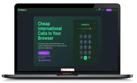 Yadaphone website displayed on a Macbook