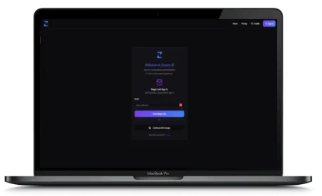 Zovoro website displayed on a Macbook