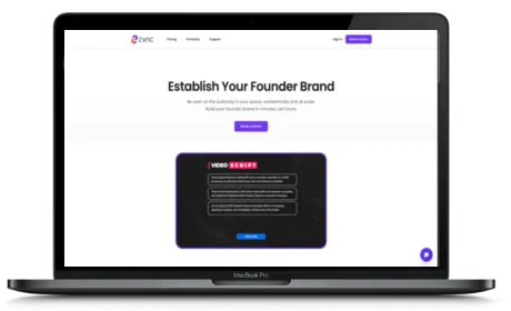 Zync website displayed on a Macbook