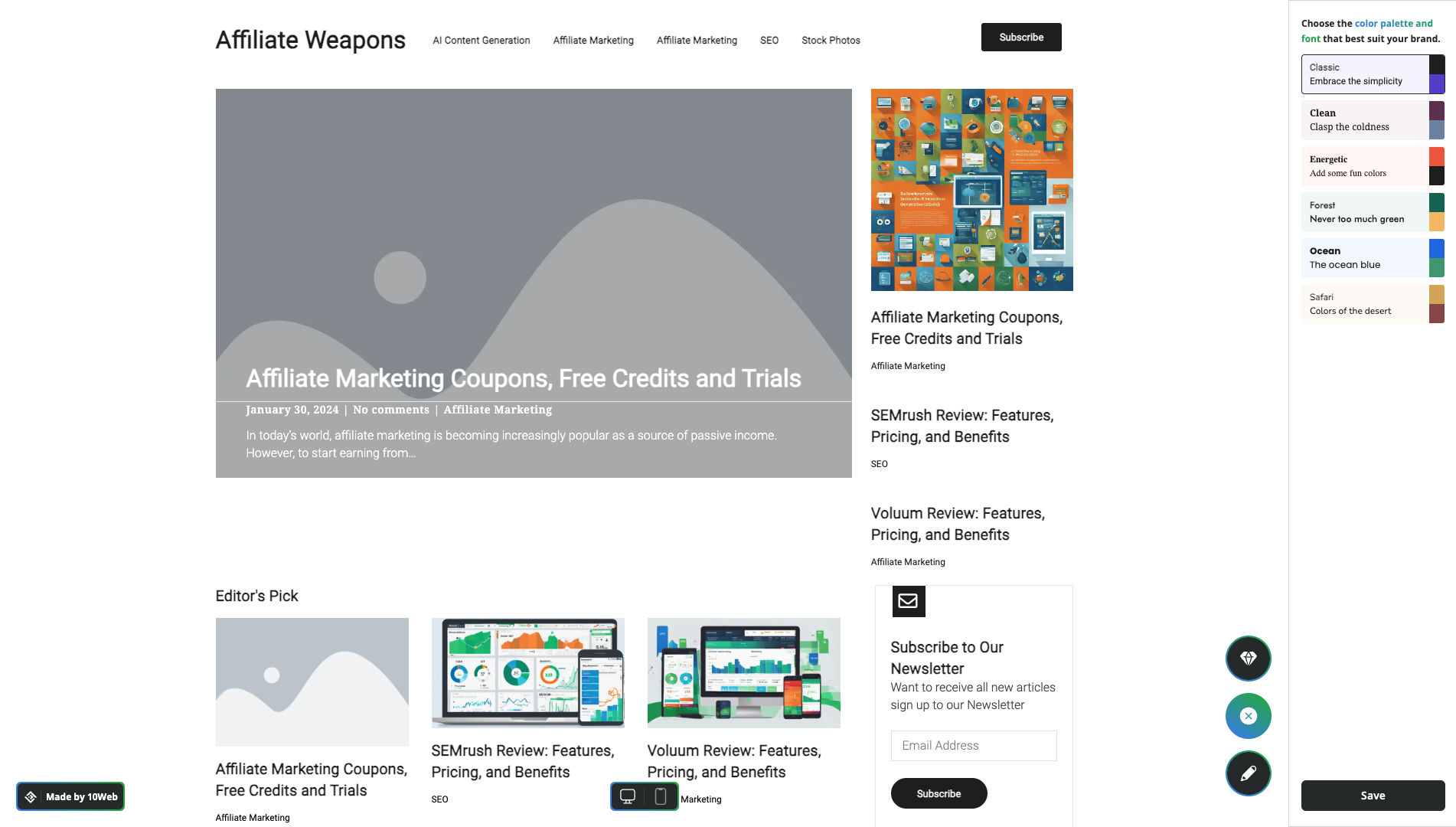 Generated Website Result