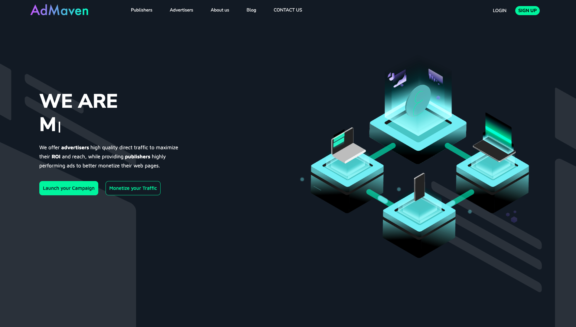 Screenshot of the AdMaven website