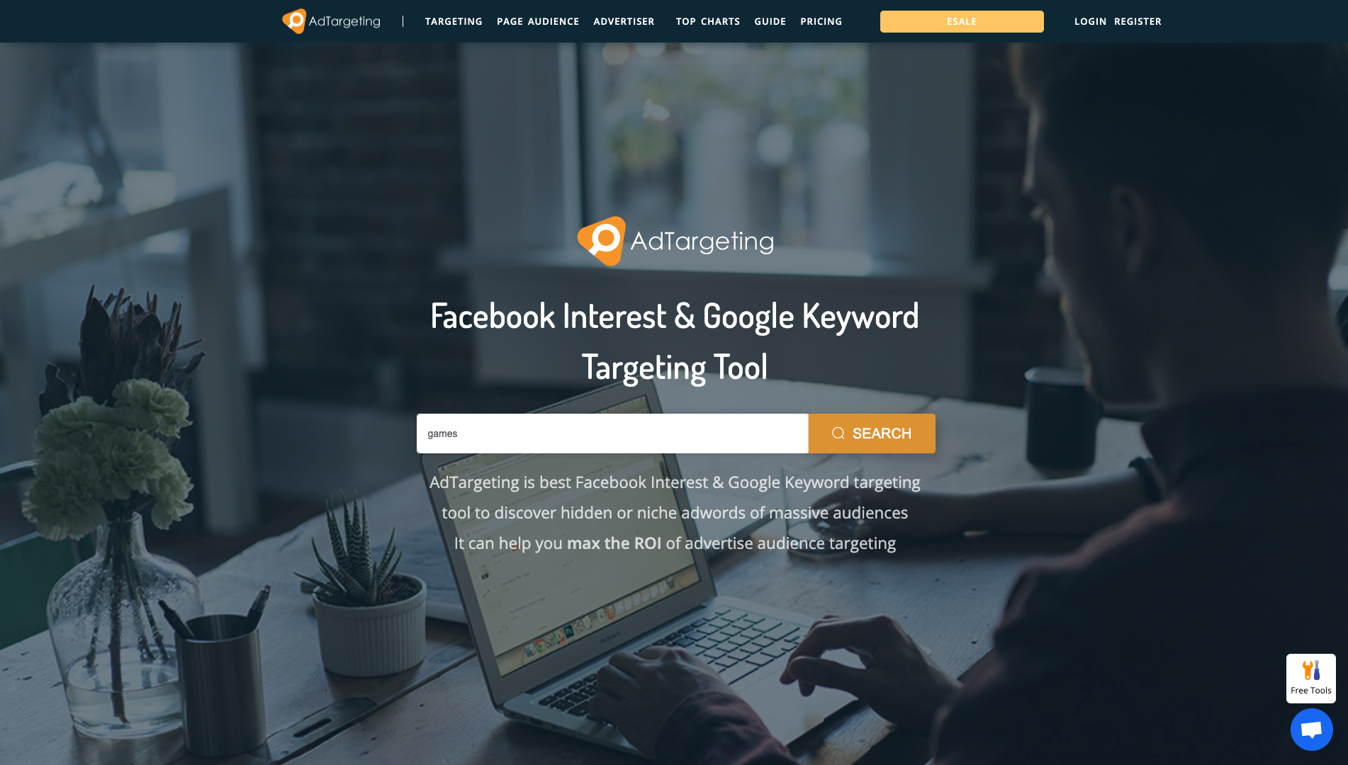 Screenshot of the AdTargeting website