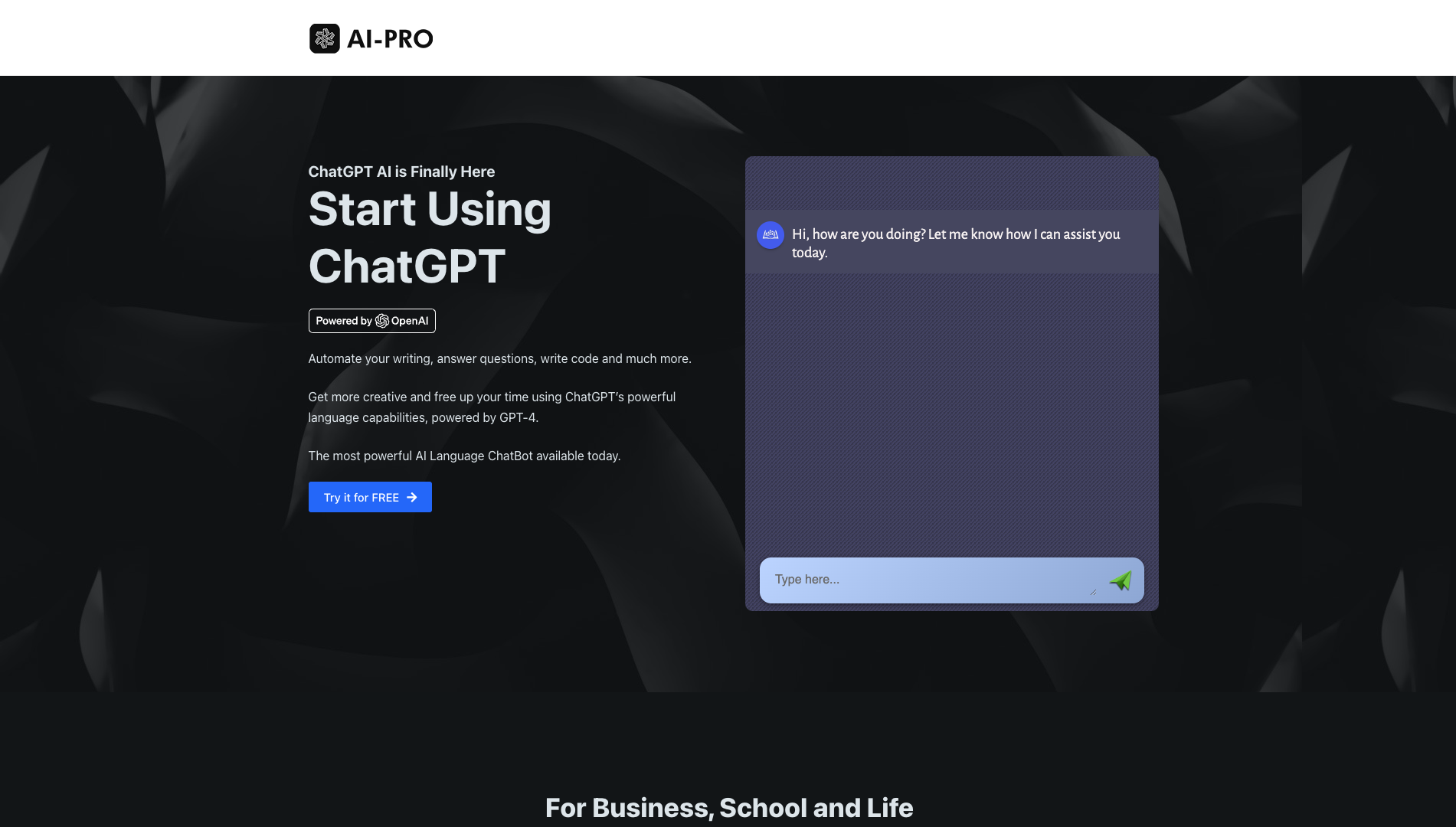 Screenshot of the AI-PRO.org website