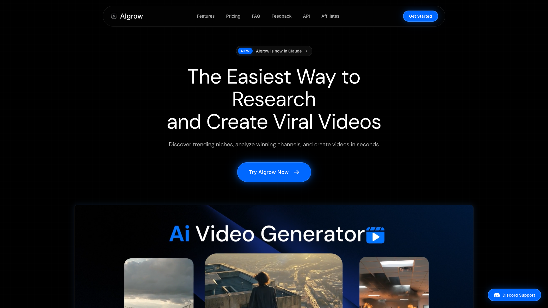 Screenshot of the AIgrow website