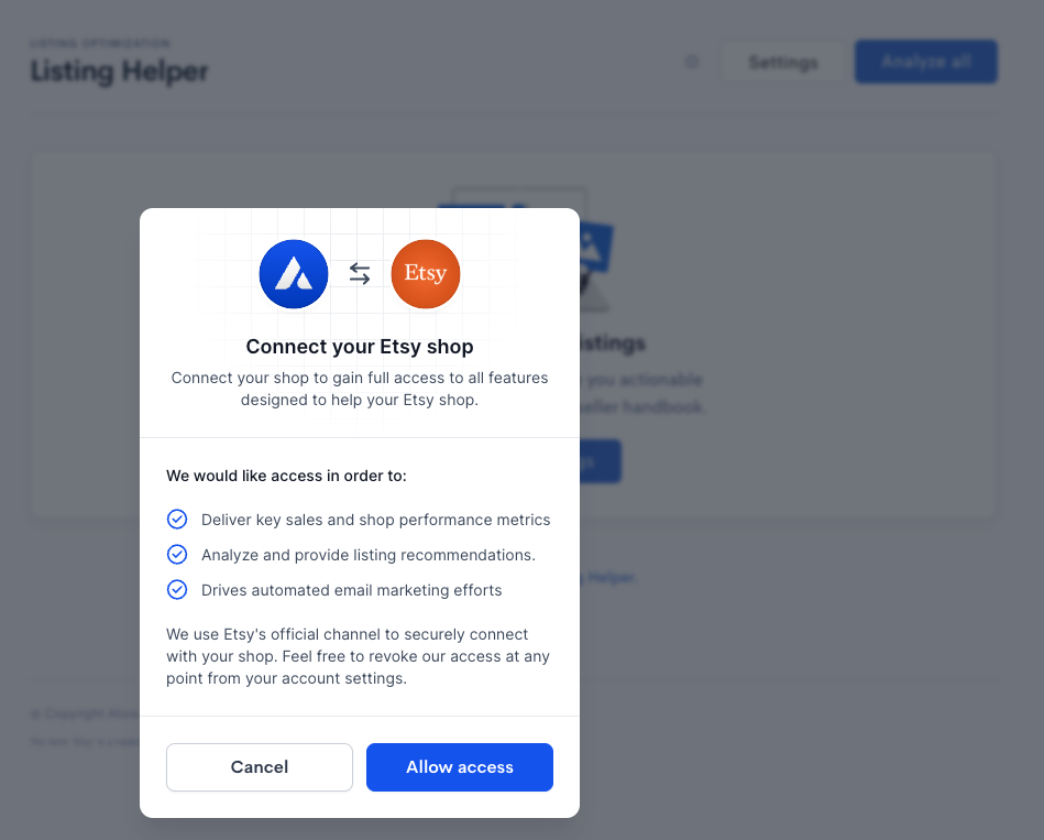 Etsy Shop Integration