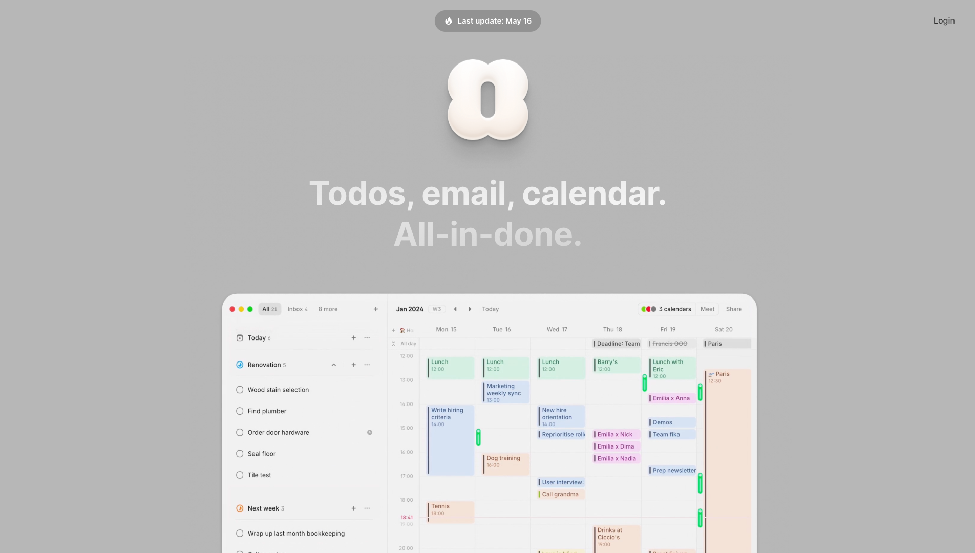 Screenshot of the Amie website