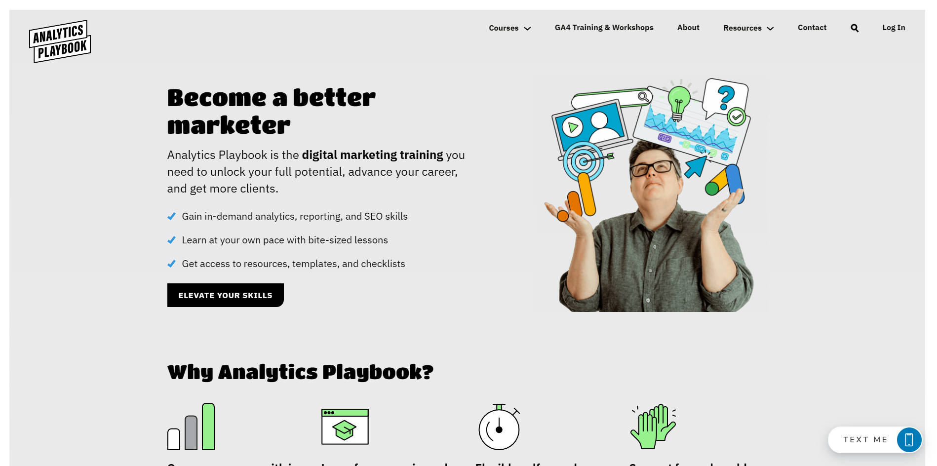 Screenshot of the Analytics Playbook website