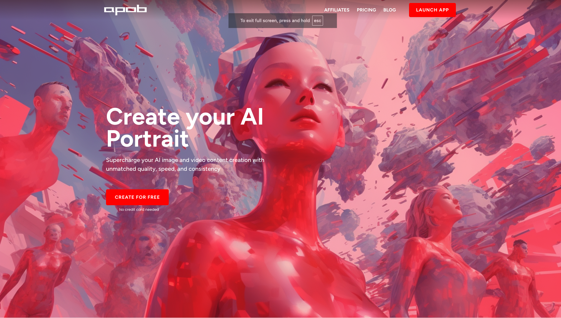 Screenshot of the Apob website