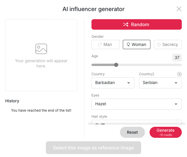 Influencer Generator