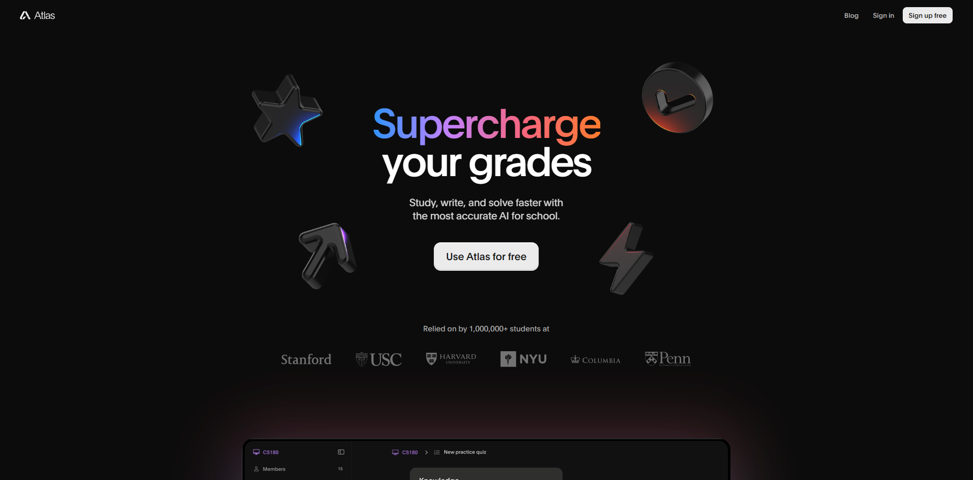 Screenshot of the Atlas website