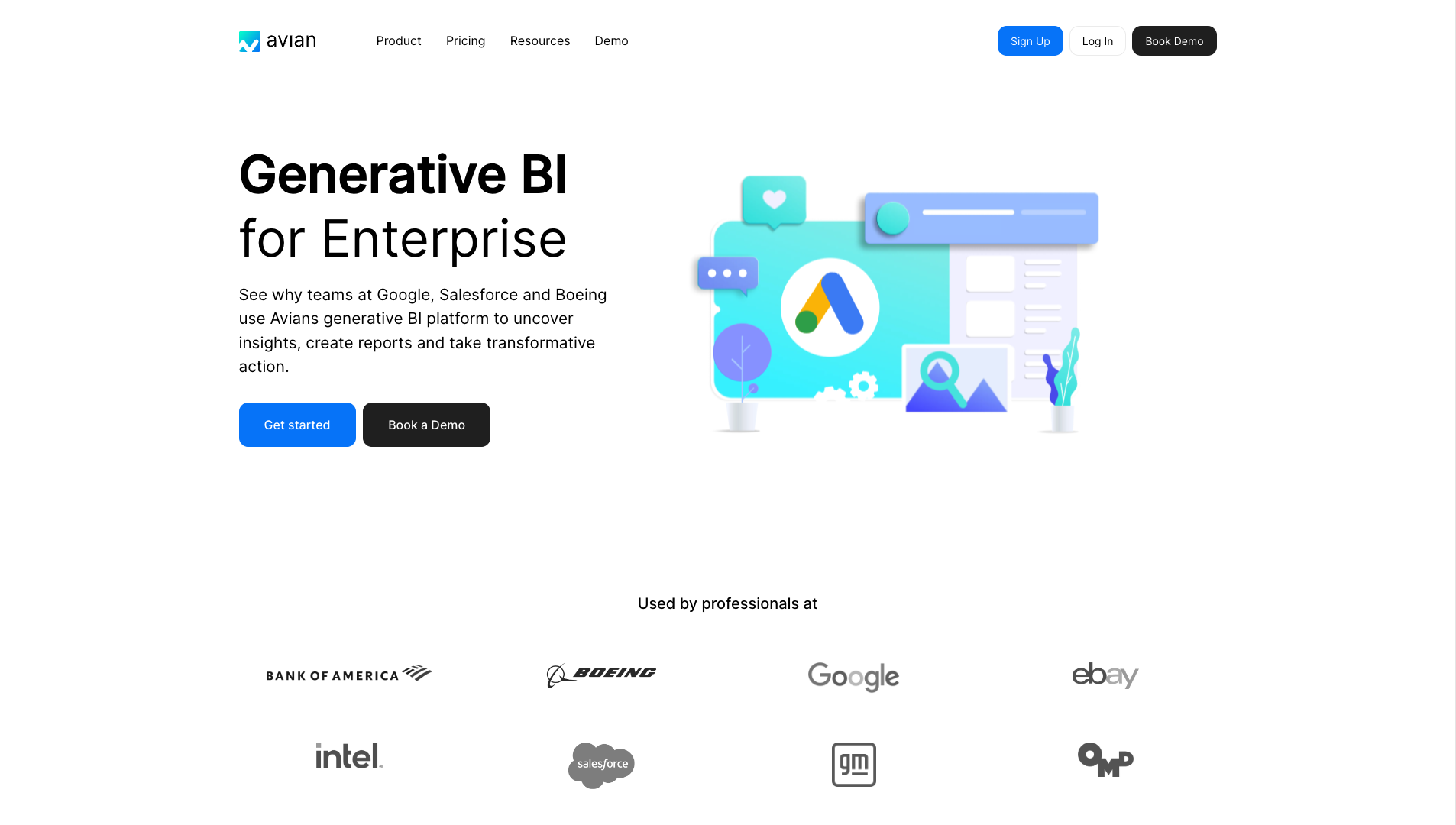 Screenshot of the Avian website