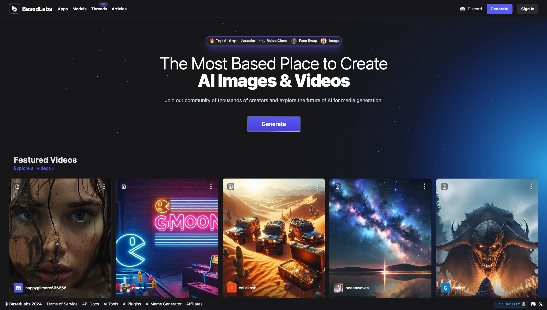 Screenshot of the BasedLabs website
