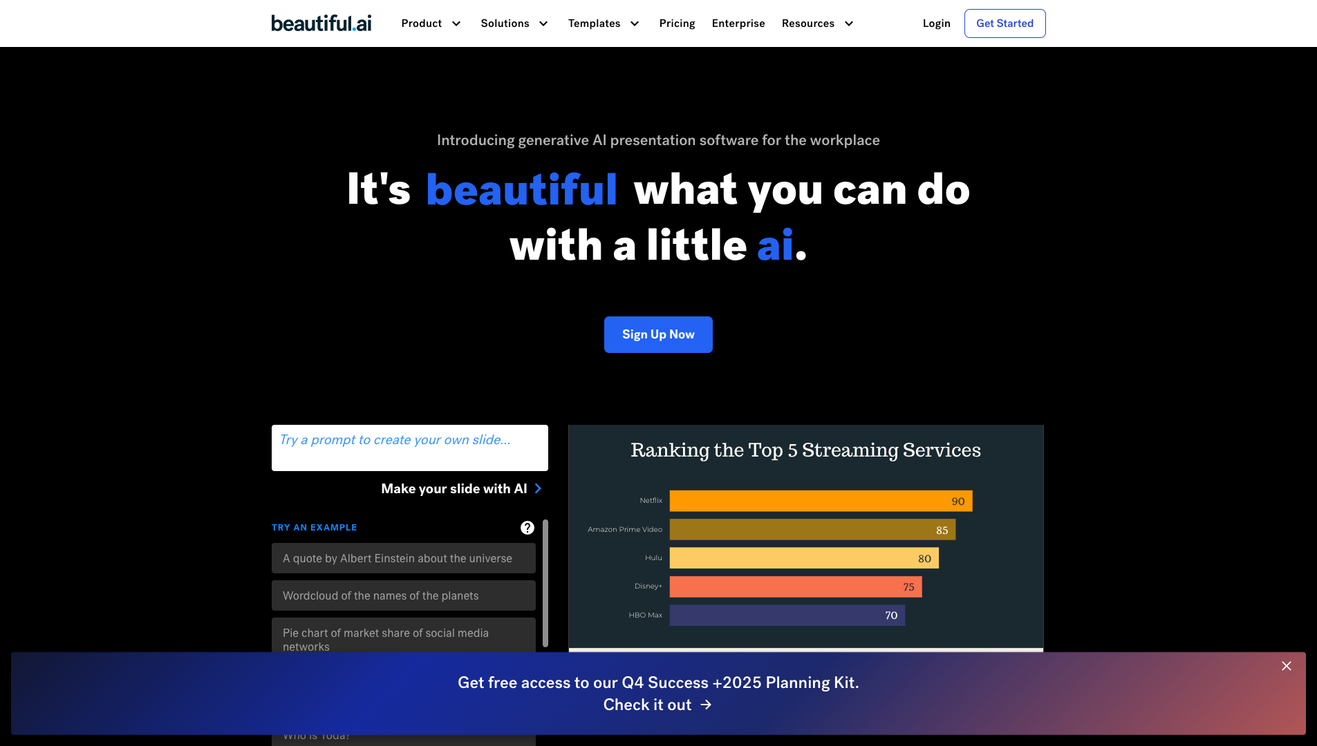 Screenshot of the Beautiful.ai website