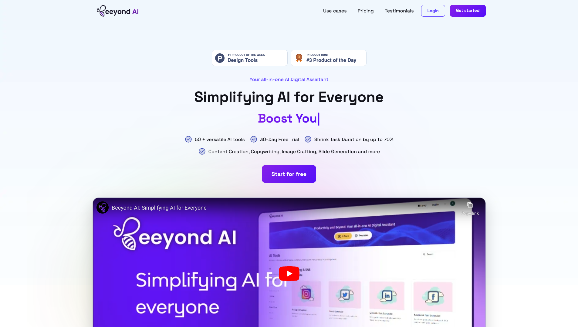 Screenshot of the Beeyond AI website