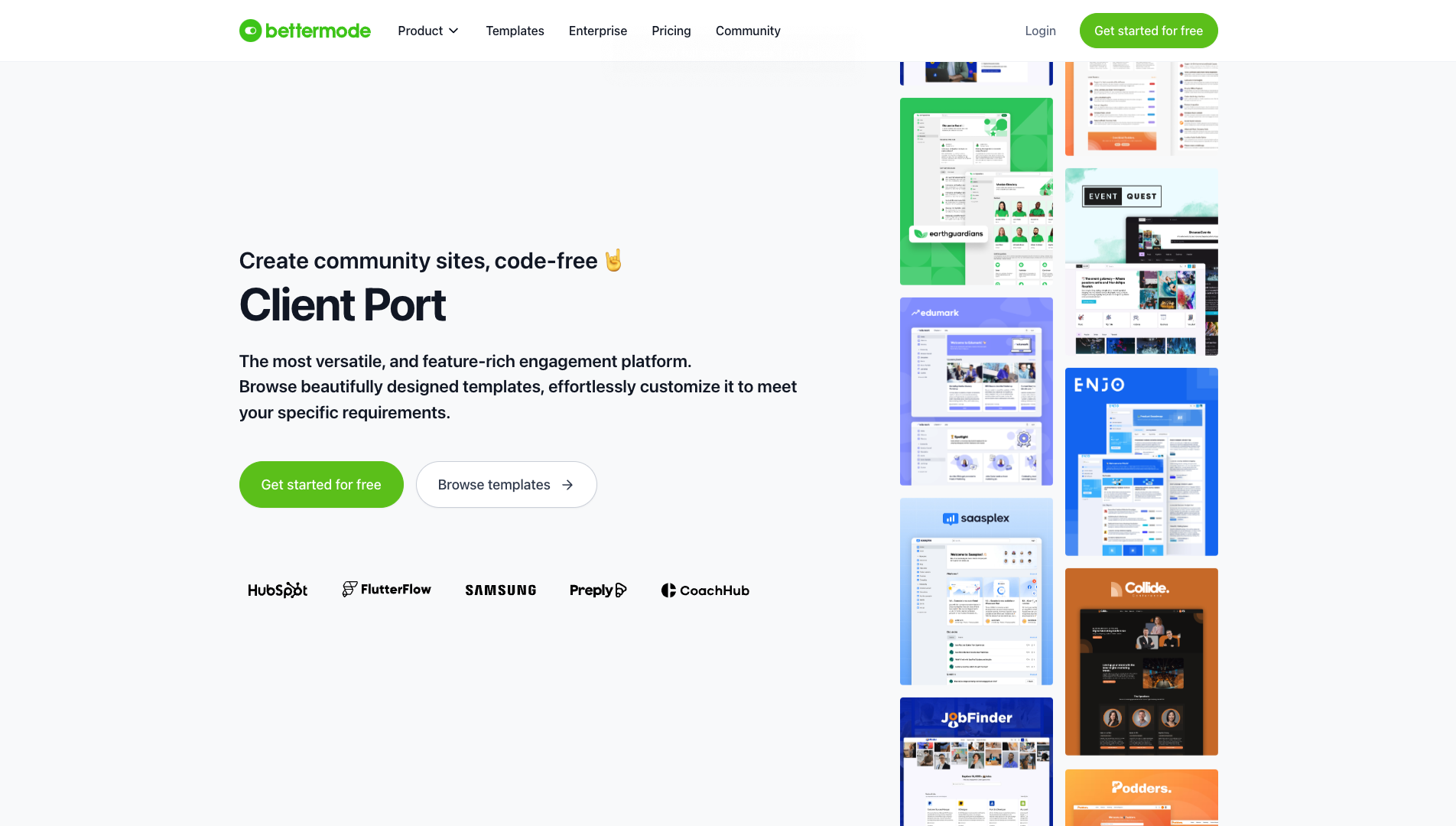 Screenshot of the Bettermode website