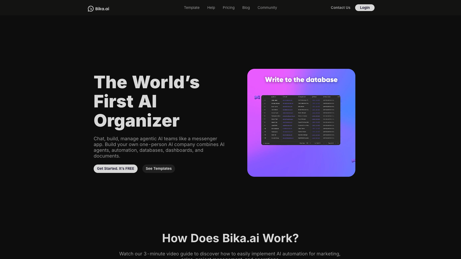 Screenshot of the Bika.ai website